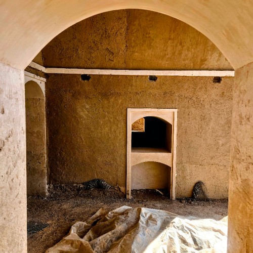 Earthen Plaster with Gypsum plaster ornamentation