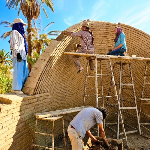 Earthen dome construction Iran